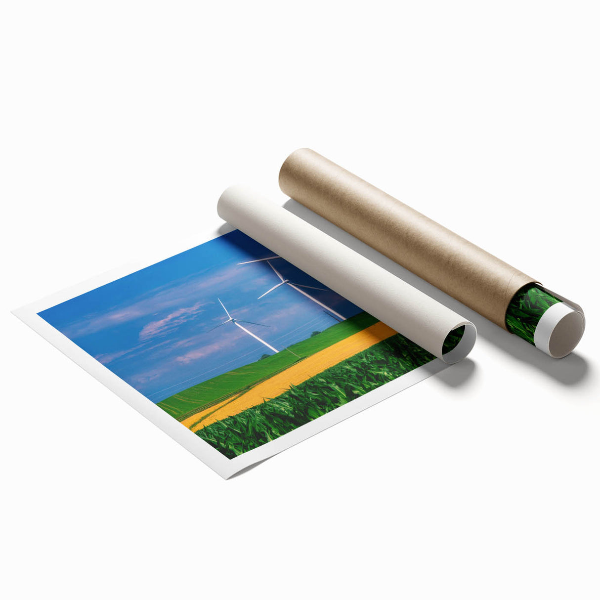 Extra large rolled print of Nebraska scenery with vibrant floral elements.