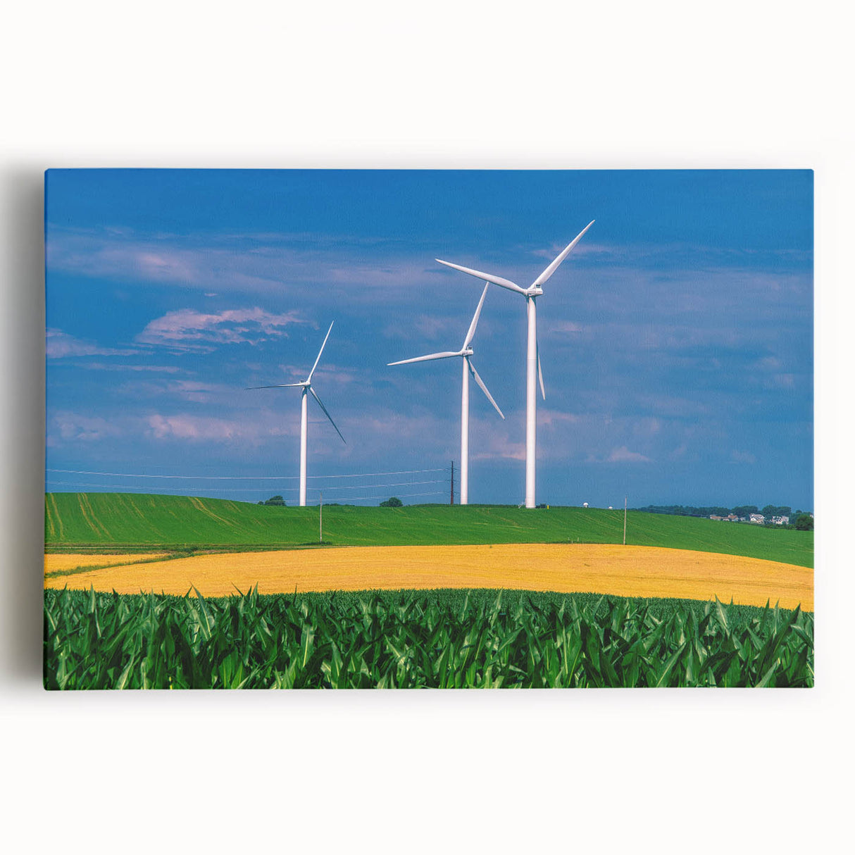 Large black and white stretched canvas of a Nebraska landscape, ideal for kitchen wall art.