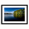 Extra large abstract art print depicting a colorful, textured New Hampshire scenery on a black framed canvas.