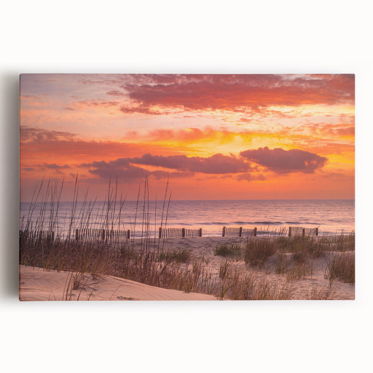 Black and white photograph of the Outer Banks on stretched canvas, suited for kitchen wall art.