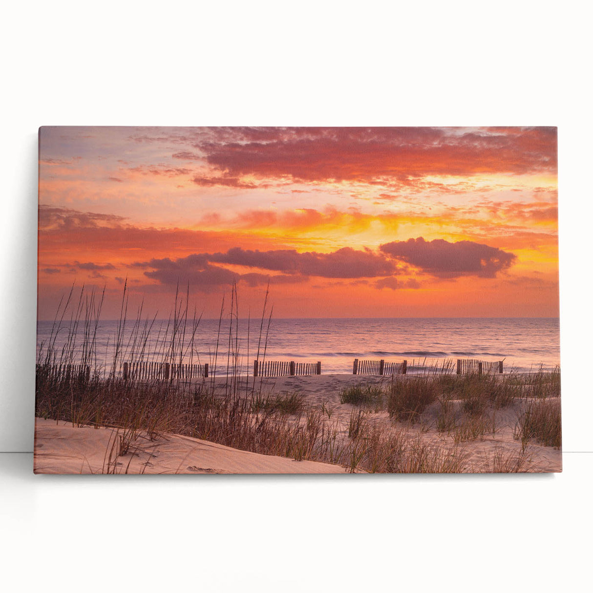 Black and white stretched canvas of the Outer Banks in North Carolina, ideal for kitchen wall art.