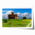 Extra large rolled print of a North Dakota landscape in muted earth tones, ideal for dining room wall art.