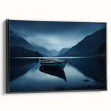 Black and white landscape art painting of the Adirondacks on a framed canvas, suitable for bedroom wall decor.
