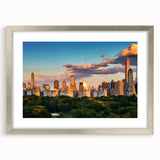 Textured art of abstract Central Park scenery in muted green and brown tones on a framed canvas, suitable for bedroom art.