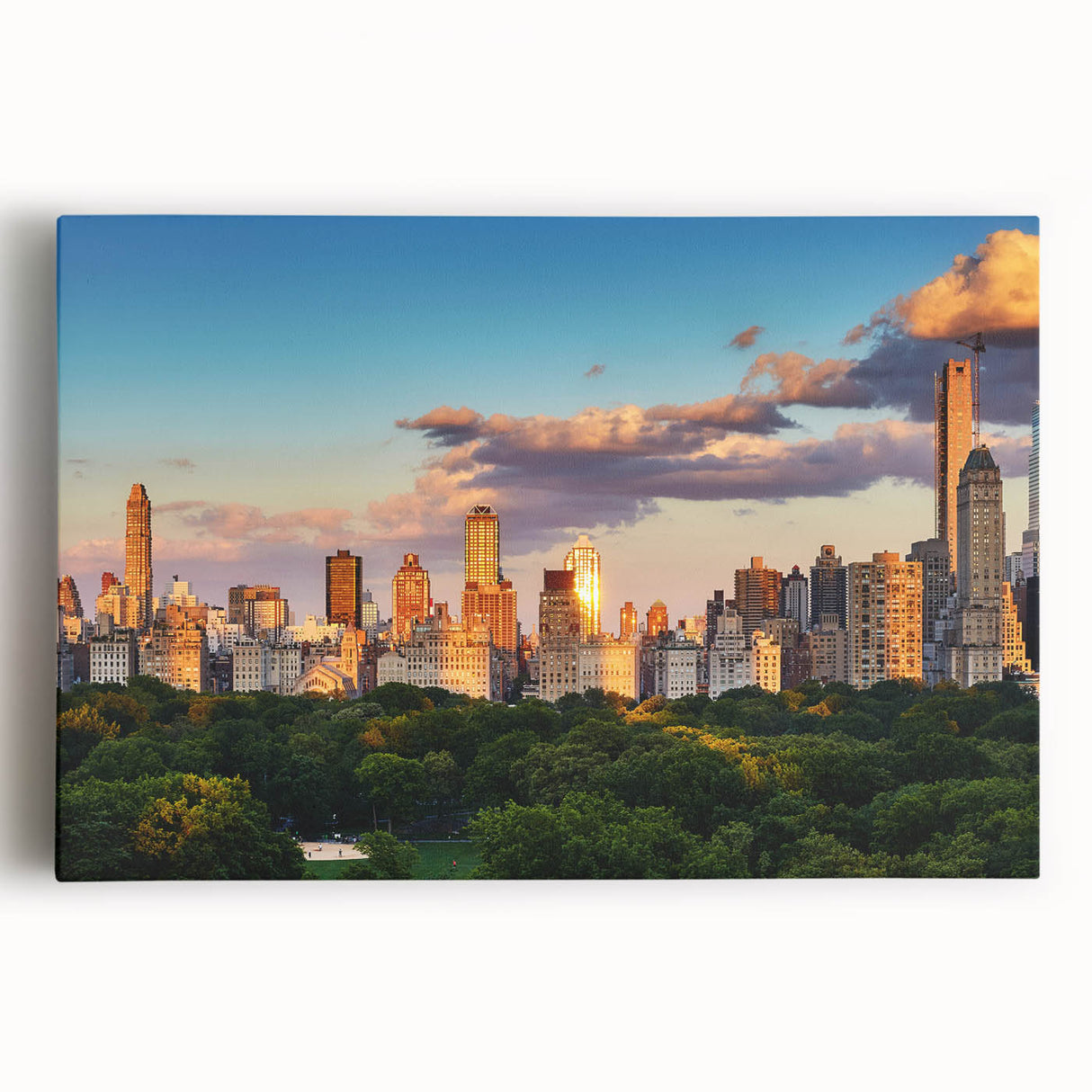 Black and white photo of Central Park on stretched canvas, ideal for kitchen wall art.