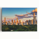 Black and white photo of Central Park on stretched canvas, ideal for kitchen wall art.