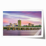 Oklahoma landscape with vibrant green and blue tones on a large rolled canvas, ideal for art wall dining room decor.