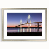 Textured art depicting an abstract Charleston, South Carolina landscape in silver frame, ideal for modern bedroom decor.