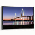 Black and white framed canvas of Charleston landscape, ideal for bedroom wall decor.