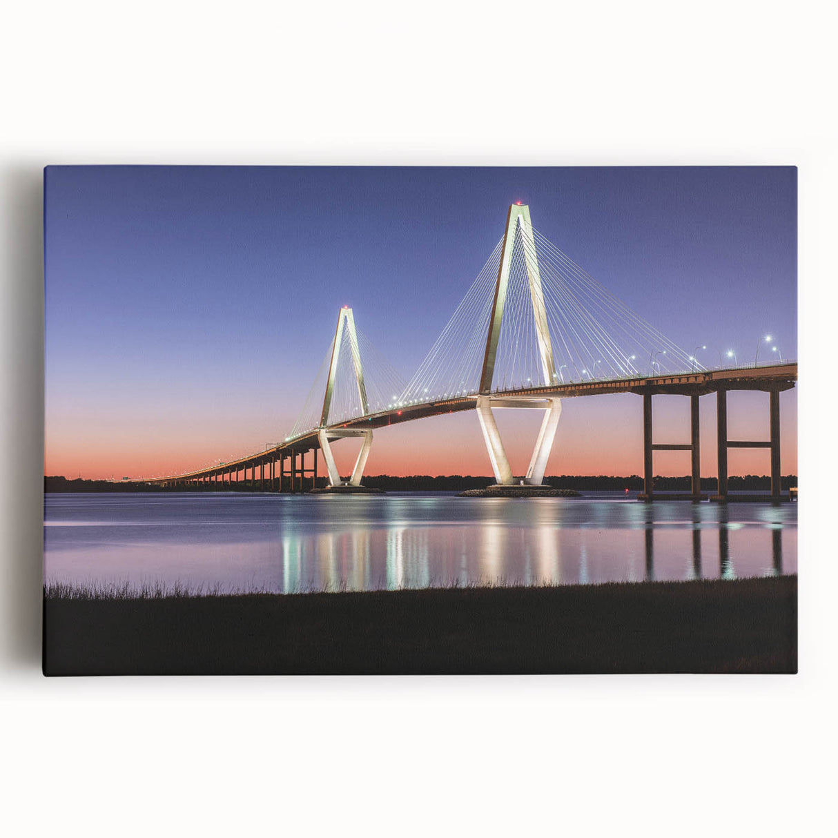 Black and white photograph of Charleston scenery on large stretched canvas, suitable for kitchen wall art.