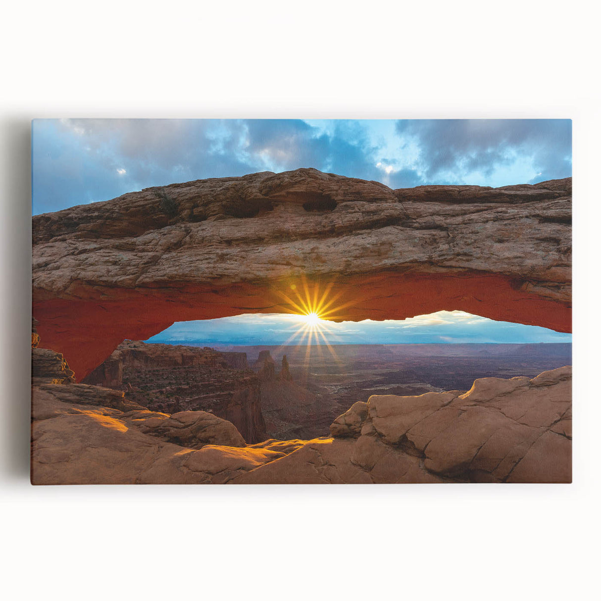 Monochrome landscape of Arches National Park on large stretched canvas, suitable for kitchen wall art.