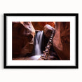 Extra large textured abstract art print of colorful Zion scenery on a black framed canvas, ideal for living room decor.