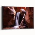 Black and white wall art featuring a Zion National Park landscape on a framed canvas, ideal for bedroom decor.