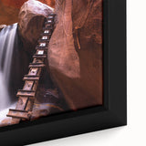 Extra large framed canvas featuring a textured depiction of Zion National Park in black with colorful accents.