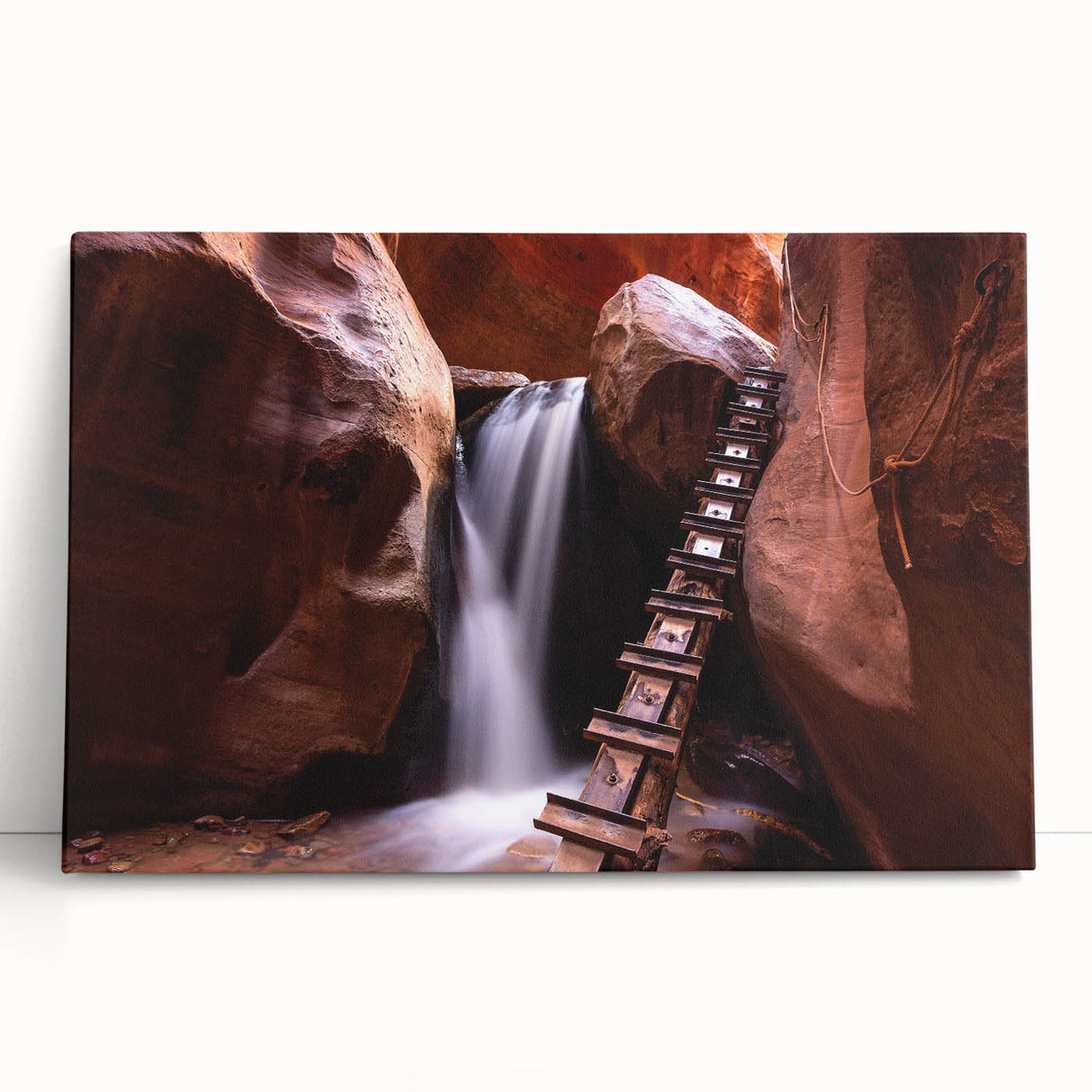Black and white stretched canvas of Zion National Park scenery, ideal for kitchen wall art or bedroom ambiance.