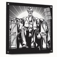 Acrylic print of the Washington DC Lincoln Memorial in muted earth tones, ideal for dining room decor.