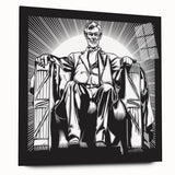 Acrylic print of the Washington DC Lincoln Memorial in muted gray tones, suitable for bedroom or dining room decor.