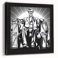 Black and white framed canvas of the Lincoln Memorial in Washington DC, ideal for bedroom wall art.