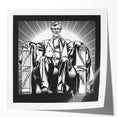 Washington DC Lincoln Memorial in muted gray tones on a rolled canvas, ideal for art wall dining room.