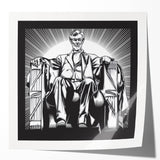 Washington DC Lincoln Memorial in muted gray tones on a rolled canvas, ideal for art wall dining room.