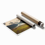 Extra large rolled print of Olympic National Park with lush greenery and muted earth tones.