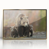 Large art print of the Grand Tetons in Wyoming featuring muted earth tones on a framed acrylic.