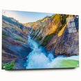 Yellowstone National Park scenery on acrylic glass, featuring natural green and brown tones.