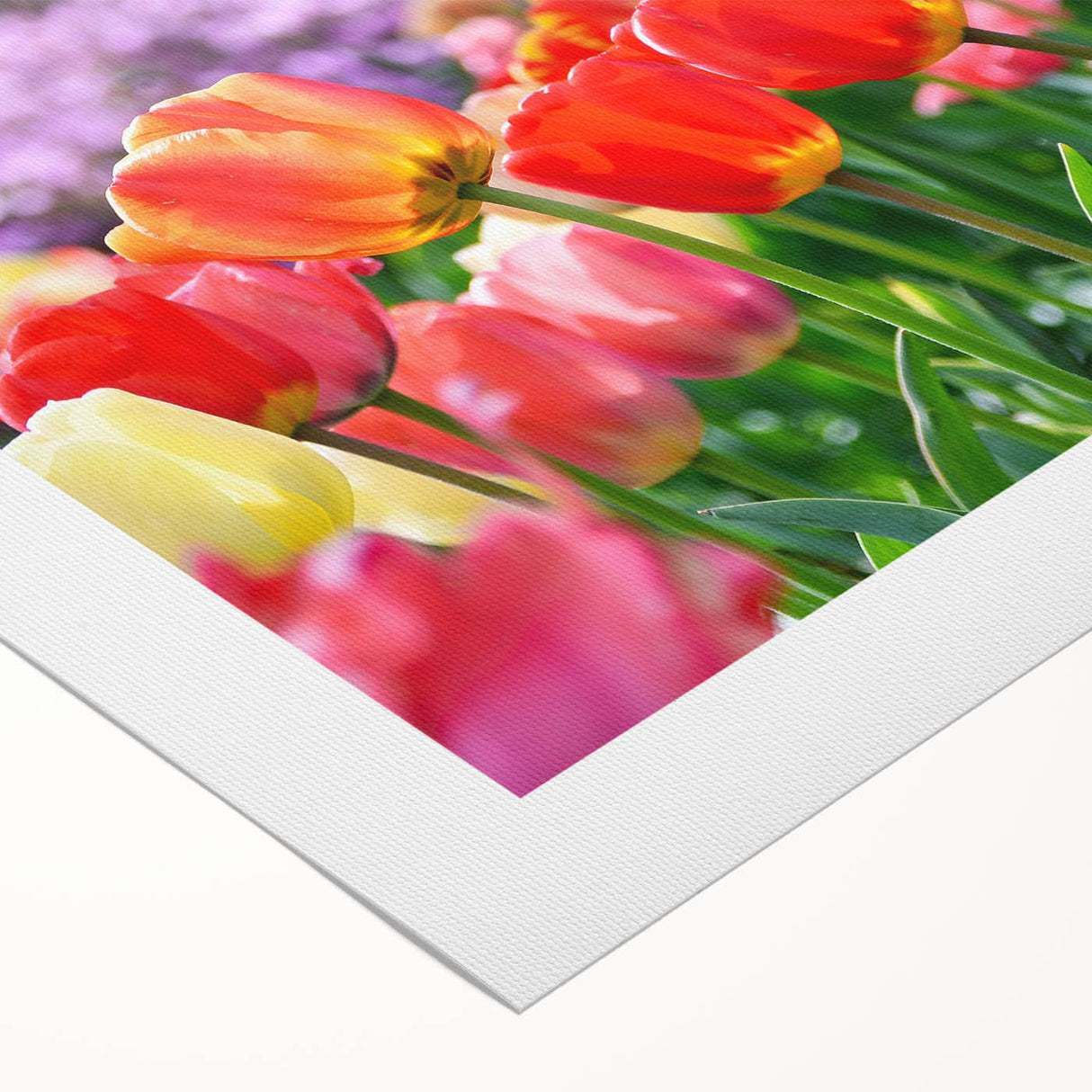 Art deco poster featuring a stylized spring scene in pastel colors on rolled canvas, suitable for dining room walls.
