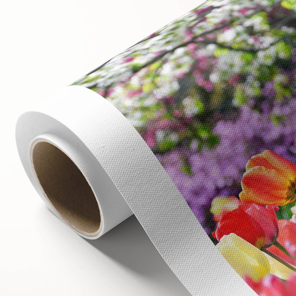 Art deco poster depicting spring season with soft pastel shades on rolled canvas, ideal for nursery wall art.