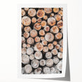 Rolled print of a winter floral scene in soft blue and white tones, suitable for art wall dining room or bathroom.