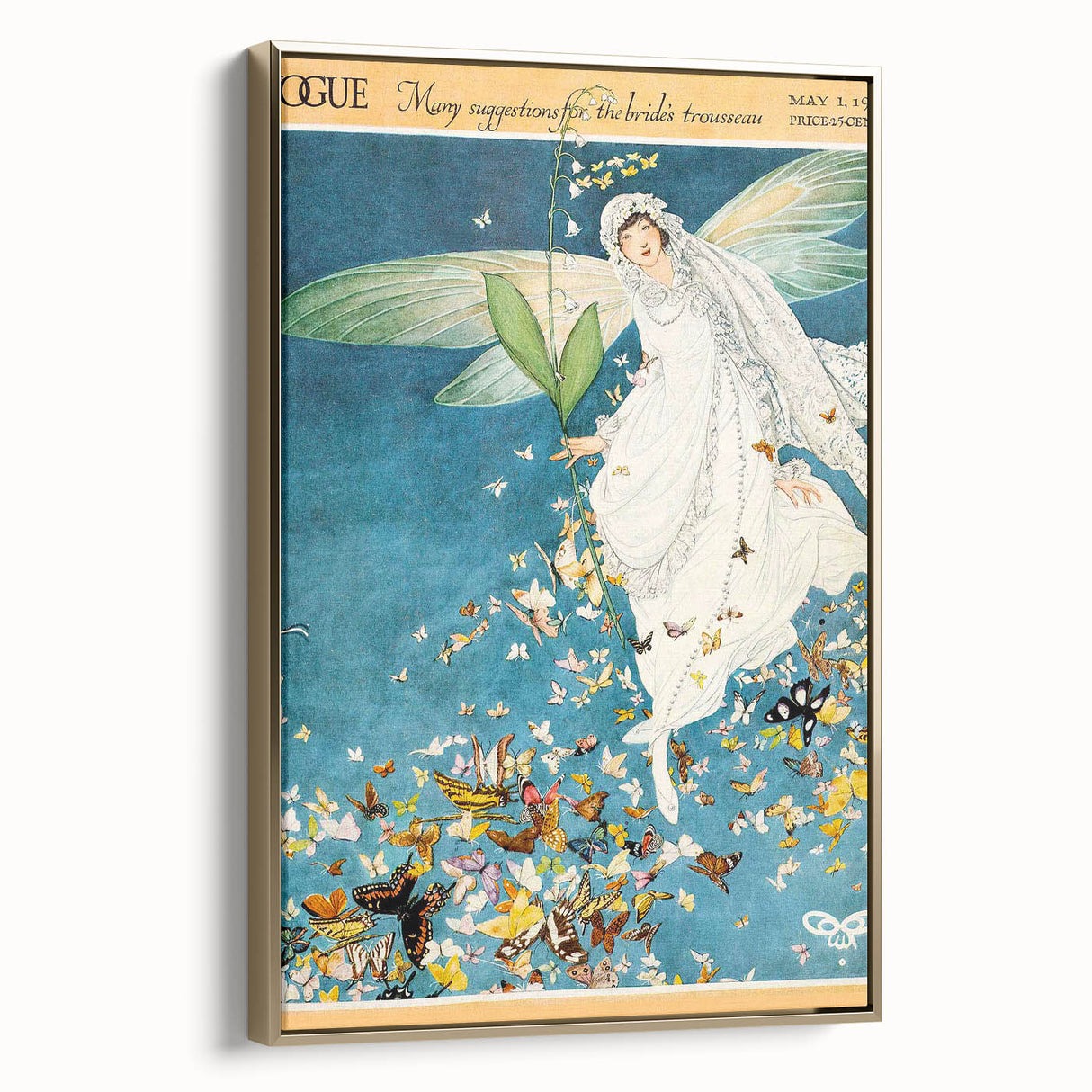 Vogue Art Print - 1915 Whimsical Bride Illustration Wall Decor