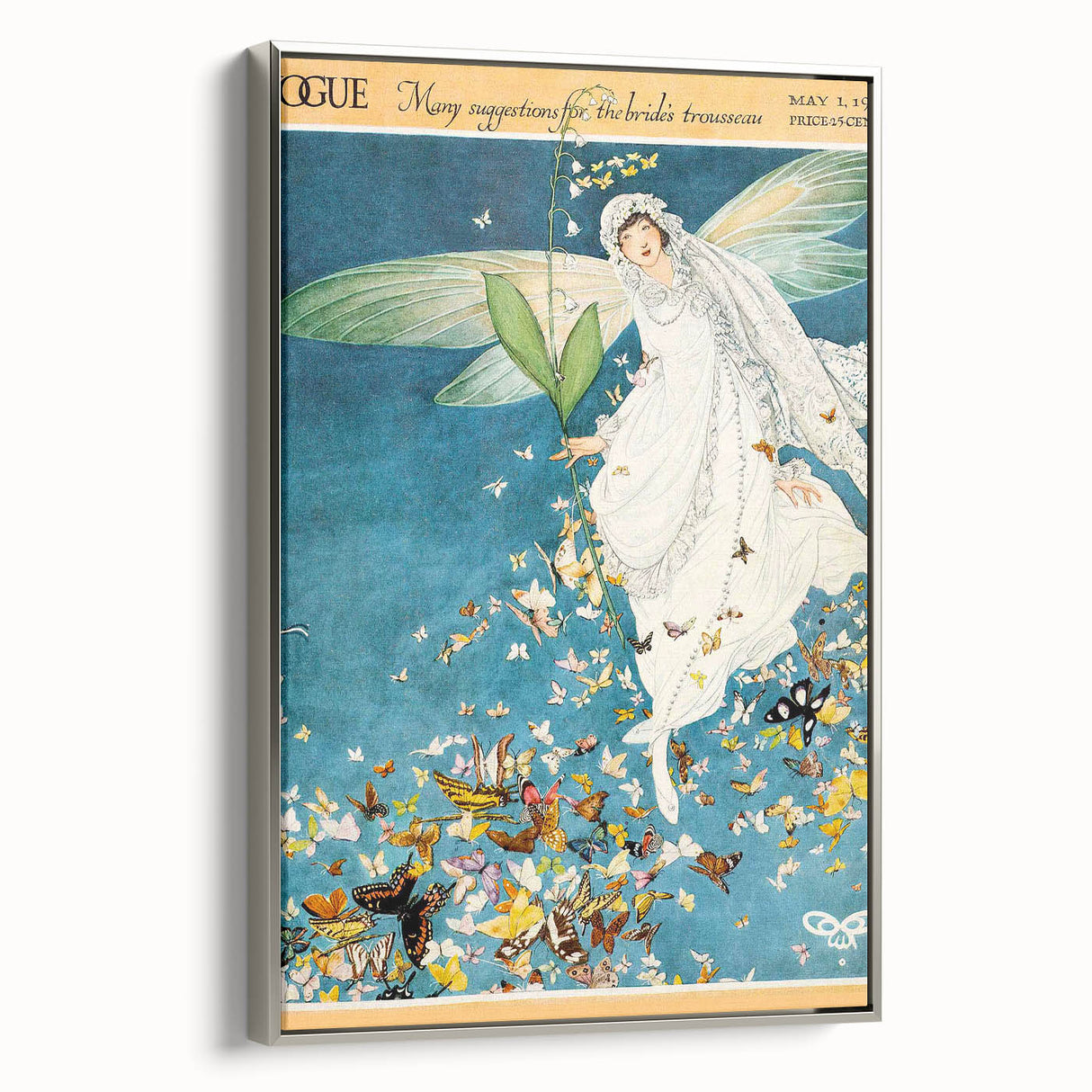 Vogue Art Print - 1915 Whimsical Bride Illustration Wall Decor