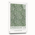 Biblical Typography Wall Art - Ephesians 2:8 Floral Canvas Print