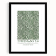 Biblical Typography Wall Art - Ephesians 2:8 Floral Canvas Print
