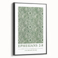 Biblical Typography Wall Art - Ephesians 2:8 Floral Canvas Print