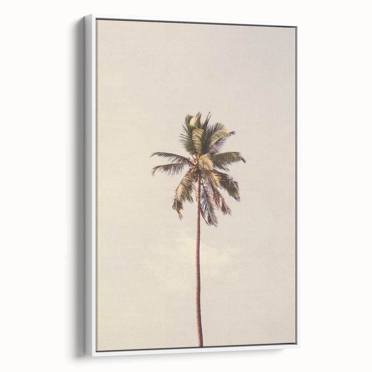 Vintage poster art on framed canvas, featuring colorful abstract design, ideal for living room decor.