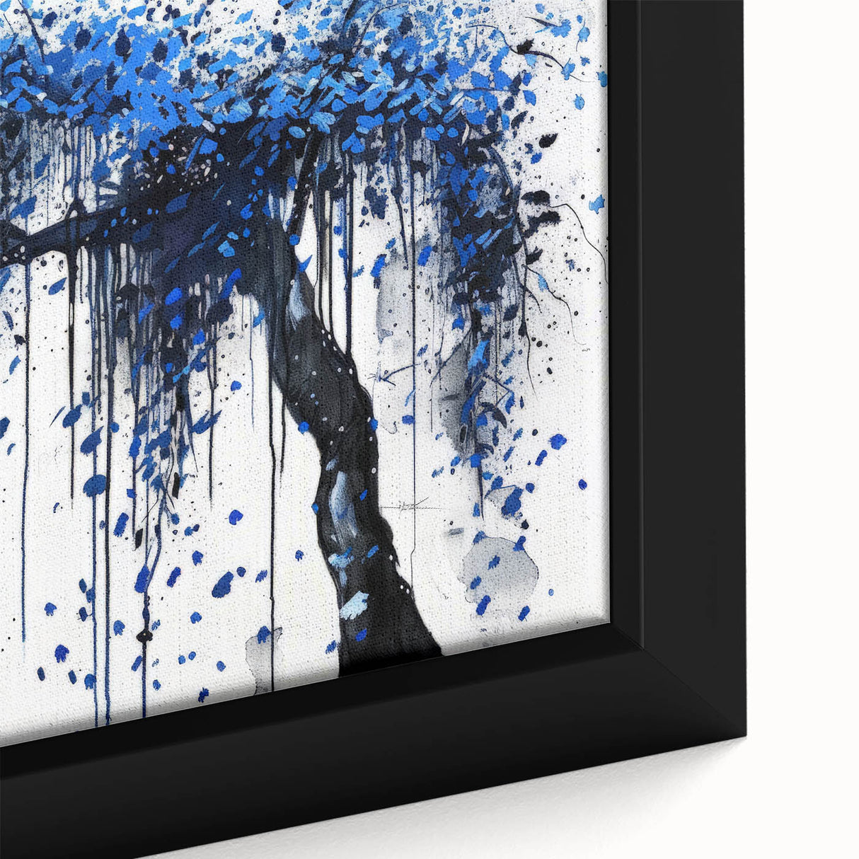 Blue Abstract Office Wall Art – Modern Tree Corporate Decor