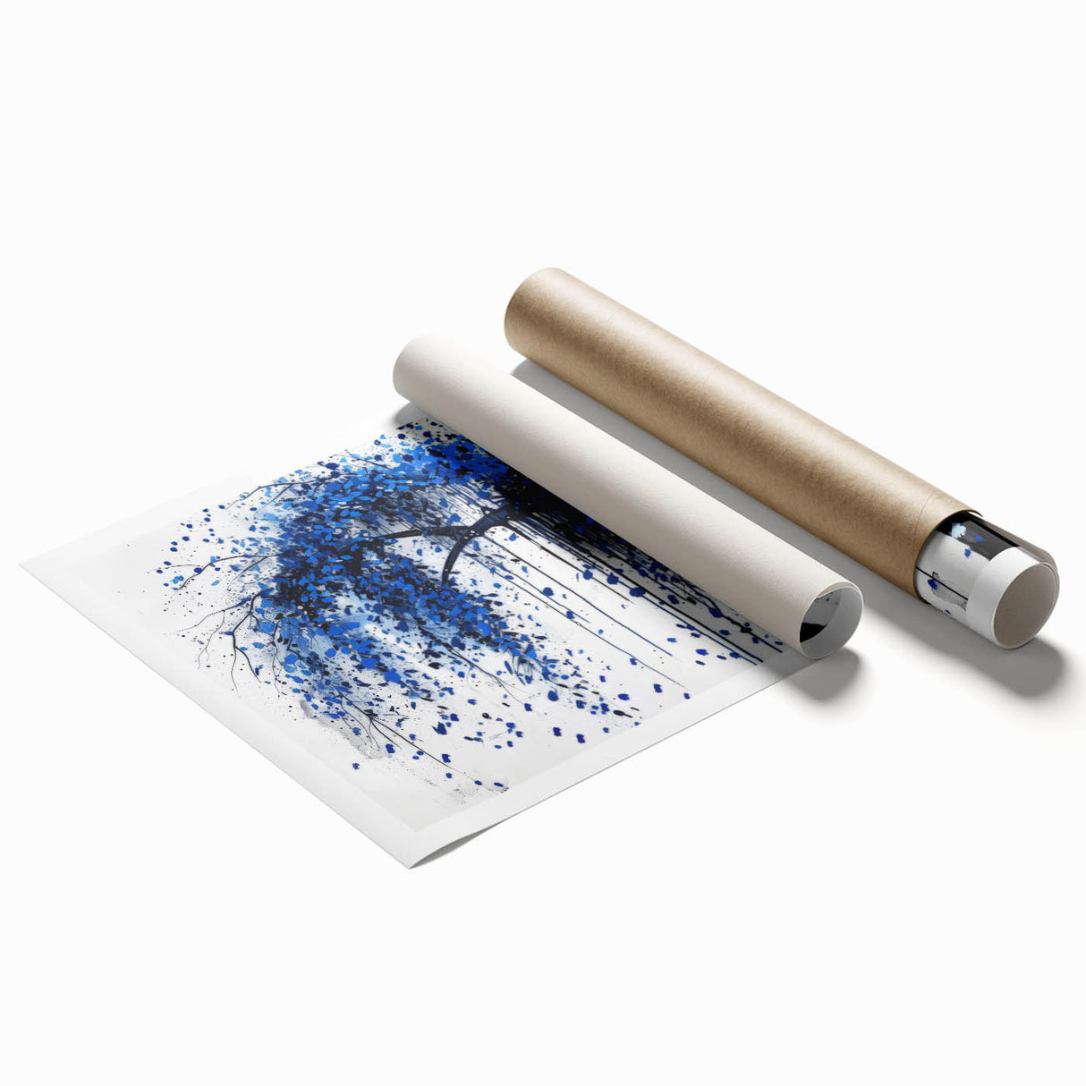 Blue Abstract Office Wall Art – Modern Tree Corporate Decor