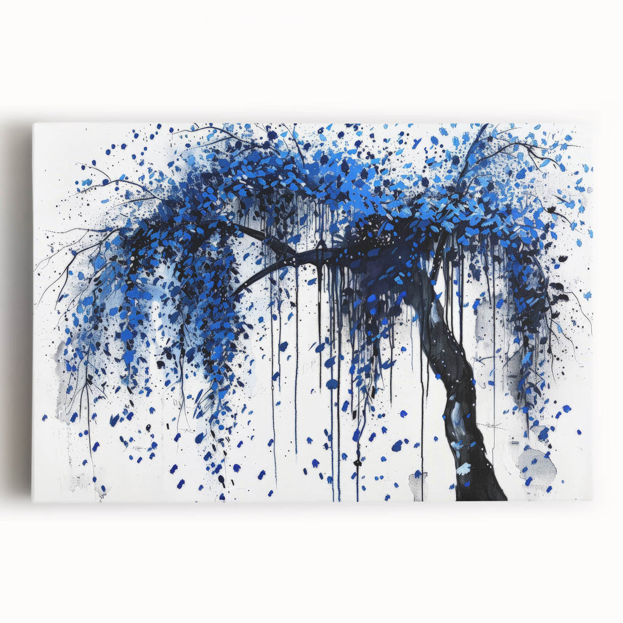 Blue Abstract Office Wall Art – Modern Tree Corporate Decor