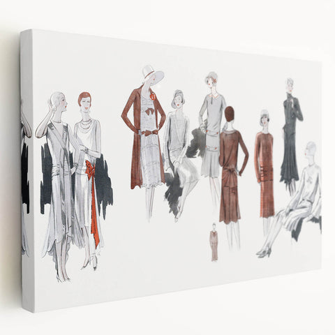Timeless Art Deco Wall Art – 1920s Fashion Ensemble Illustration