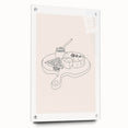 Large abstract wall art on acrylic glass featuring swirls of blue and gray, suitable for bedroom or dining room decor.