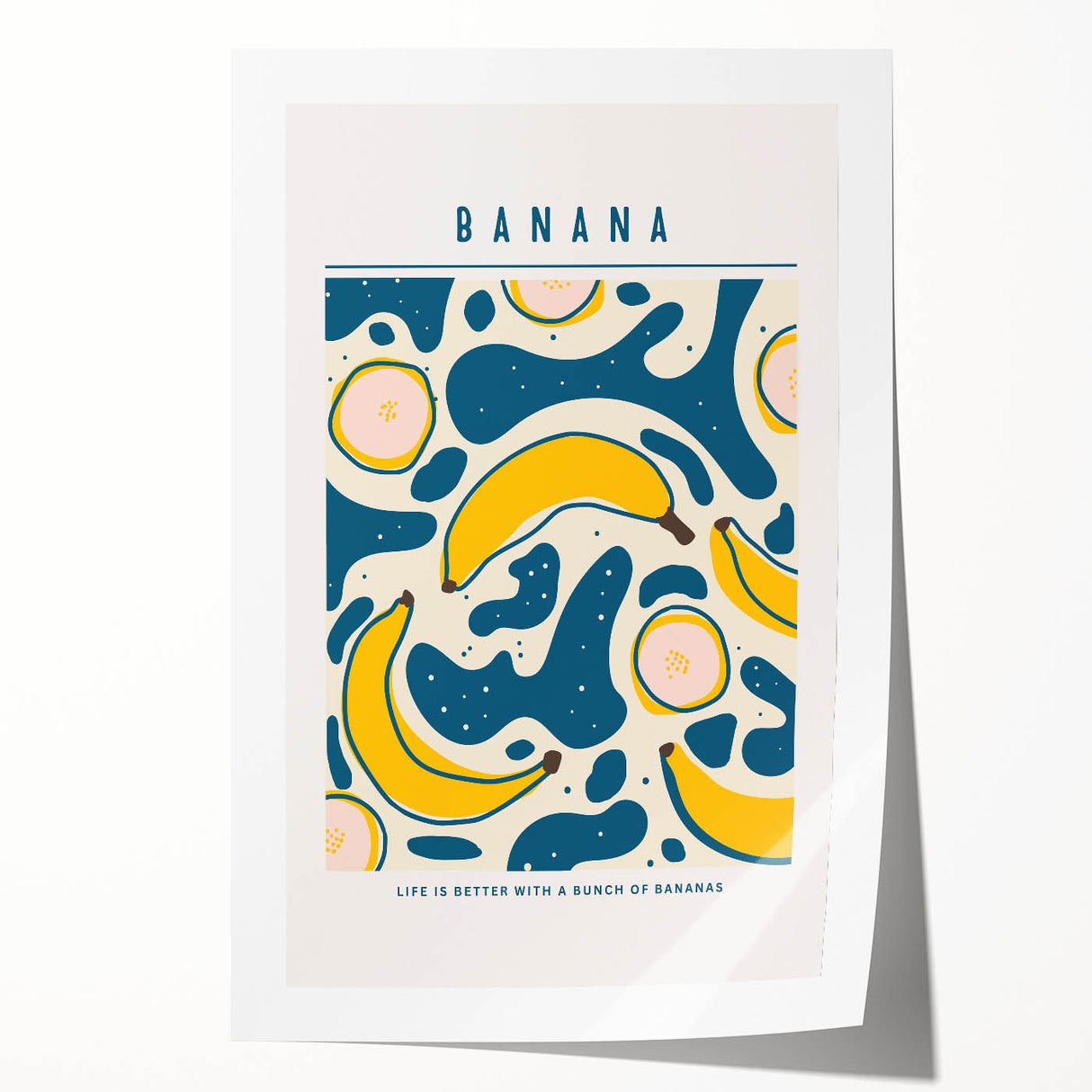 Rolled canvas print featuring a variety of colorful fruits, ideal for art wall dining room.
