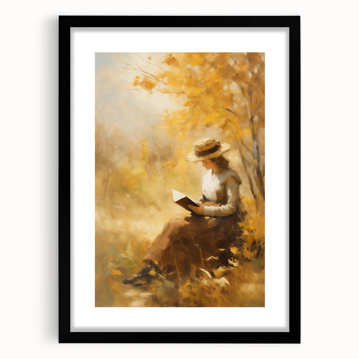 Autumn Reading Scene - Thanksgiving Wall Hangings Print