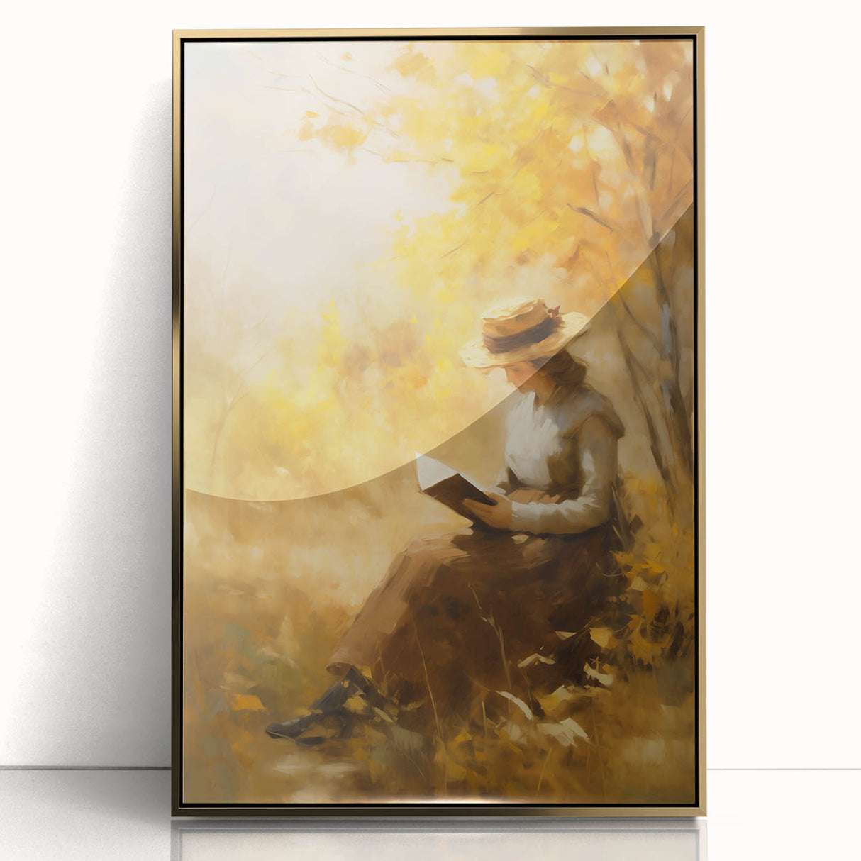 Autumn Reading Scene - Thanksgiving Wall Hangings Print