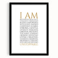 Empowerment Typography Art Print – I AM Affirmations Canvas