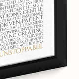 Empowerment Typography Art Print – I AM Affirmations Canvas
