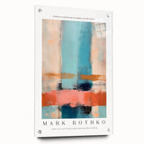 Large abstract wall art on acrylic glass depicting vibrant red and orange tones.