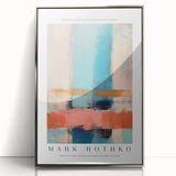 Mid-century modernist art by Mark Rothko, featuring bold red and blue hues on a framed acrylic, ideal for nursery wall art.