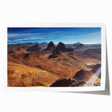 Extra large rolled print depicting vibrant floral art with Algerian scenery, ideal for art wall dining room.