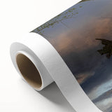 Art deco poster of African scenery with warm earth tones on rolled canvas, suitable for nursery wall art.